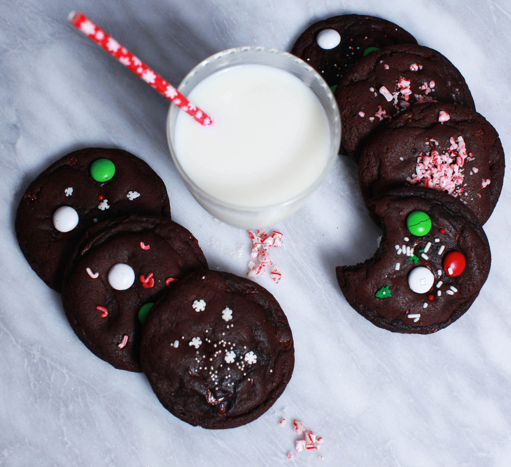 Holiday Double Chocolate Cookies with Milk